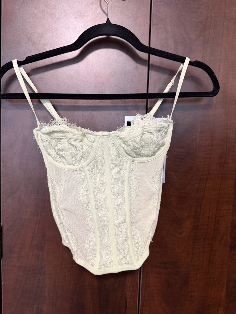 Urban Outfitters Green Lace Bustier Top